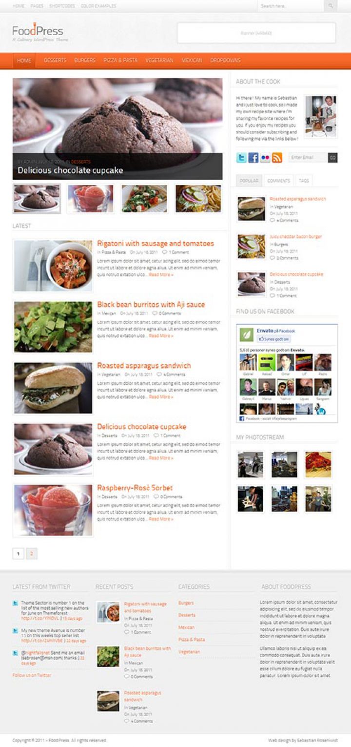 WordPress шаблон ThemeForest Foodpress