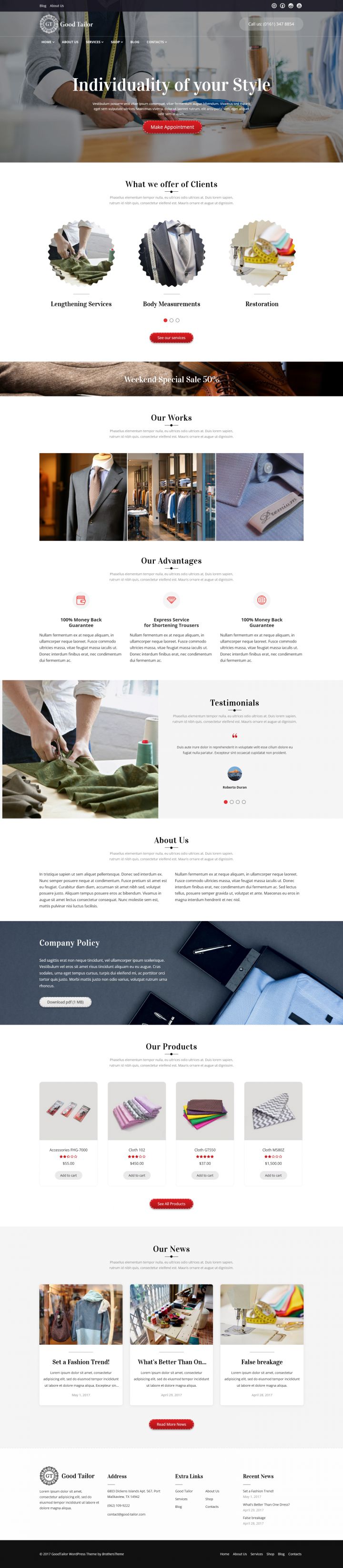 WordPress шаблон ThemeForest Good Tailor