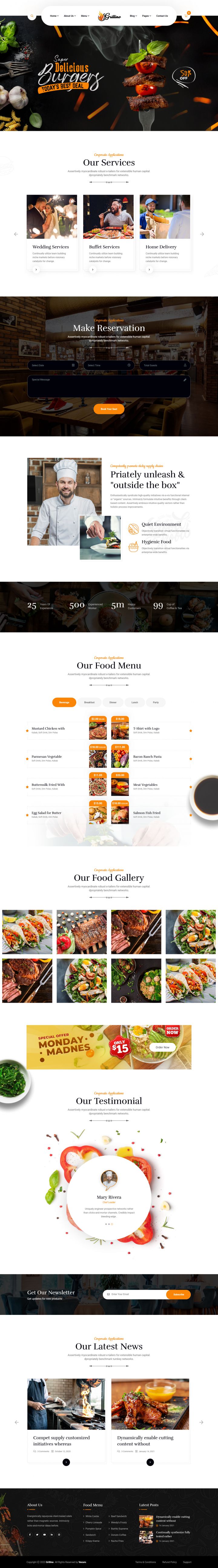 WordPress шаблон ThemeForest Grillino