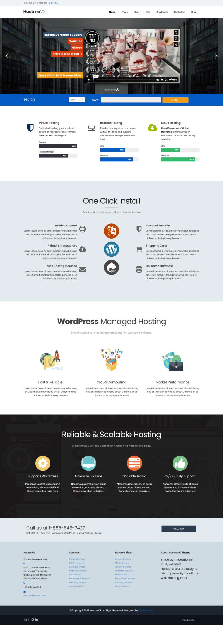 WordPress шаблон ThemeForest Hostme v2