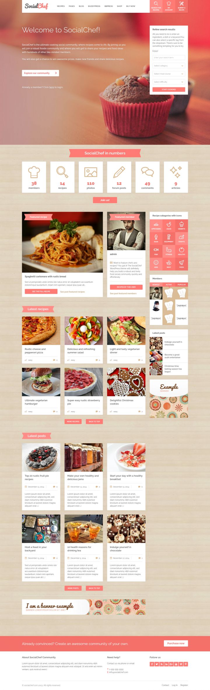 WordPress шаблон ThemeForest SocialChef