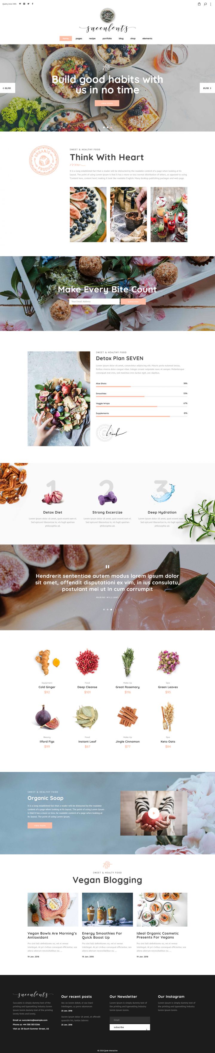 WordPress шаблон ThemeForest Succulents