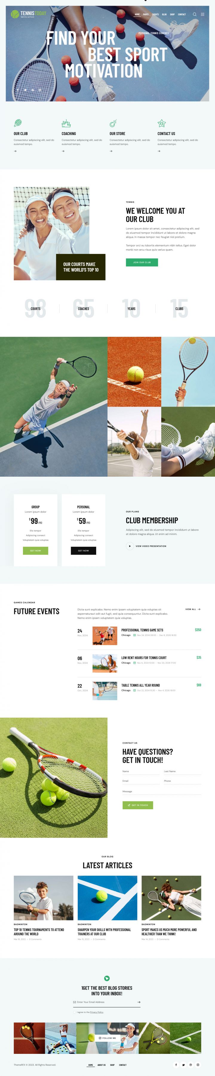 WordPress шаблон ThemeForest Tennis Today