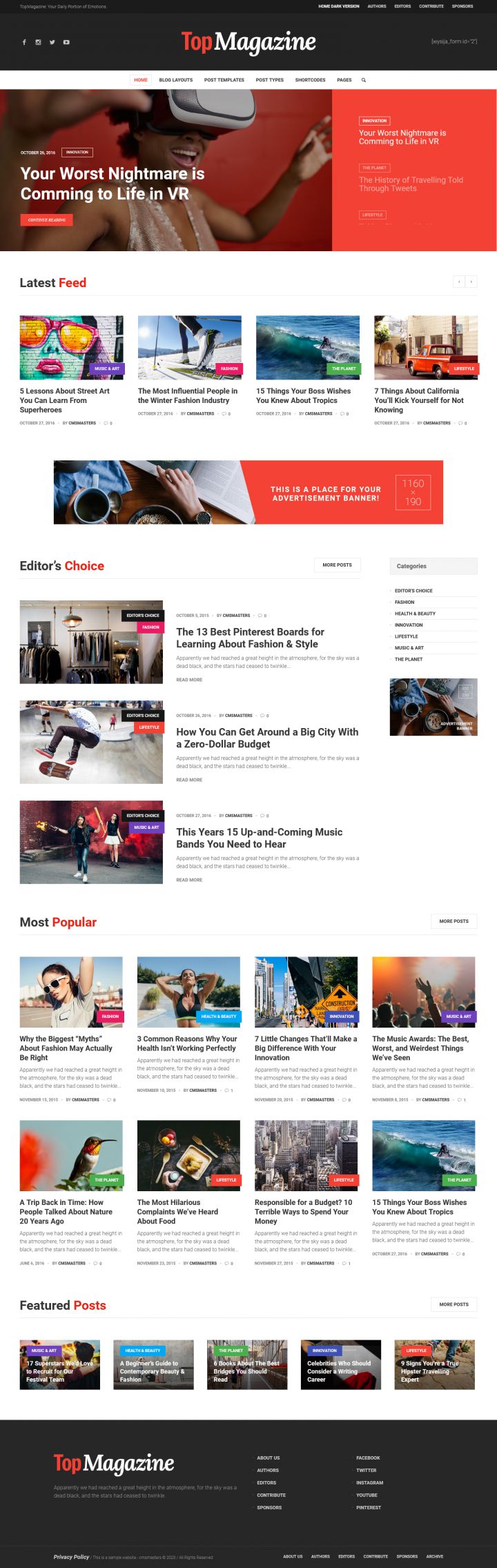 WordPress шаблон ThemeForest Top Magazine