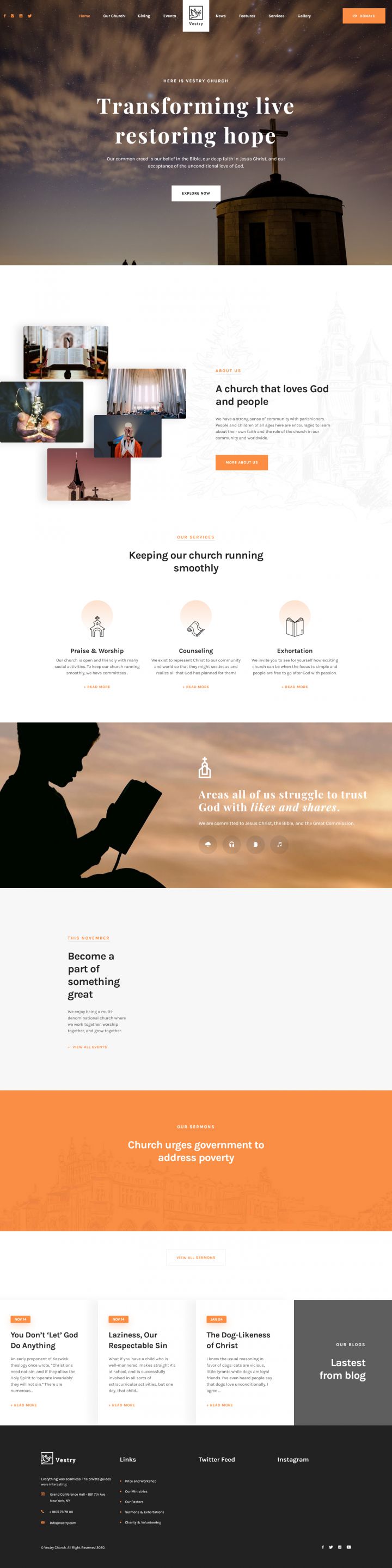 WordPress шаблон ThemeForest Vestry