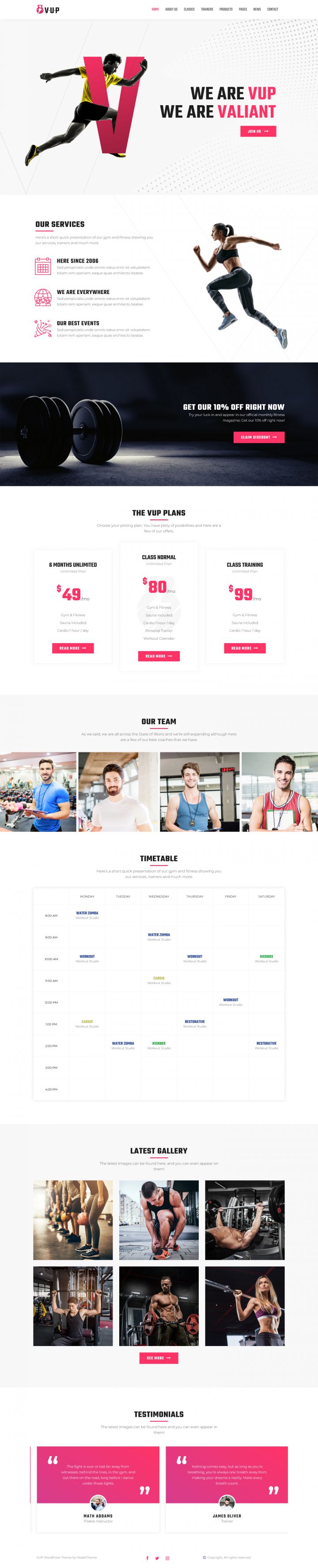 WordPress шаблон ThemeForest VUP