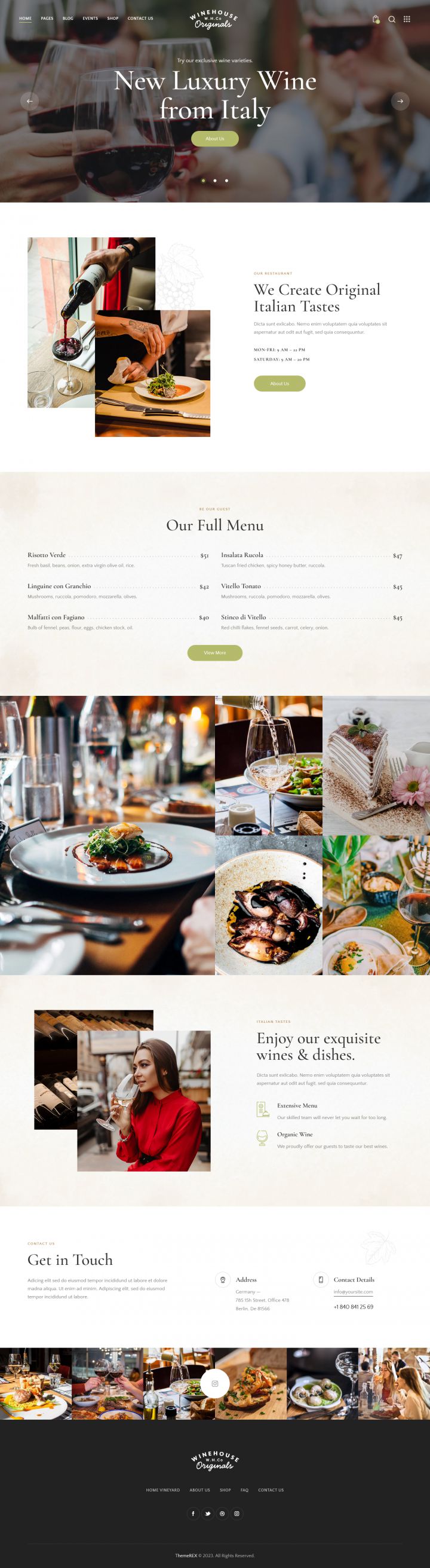 WordPress шаблон ThemeForest Wine House