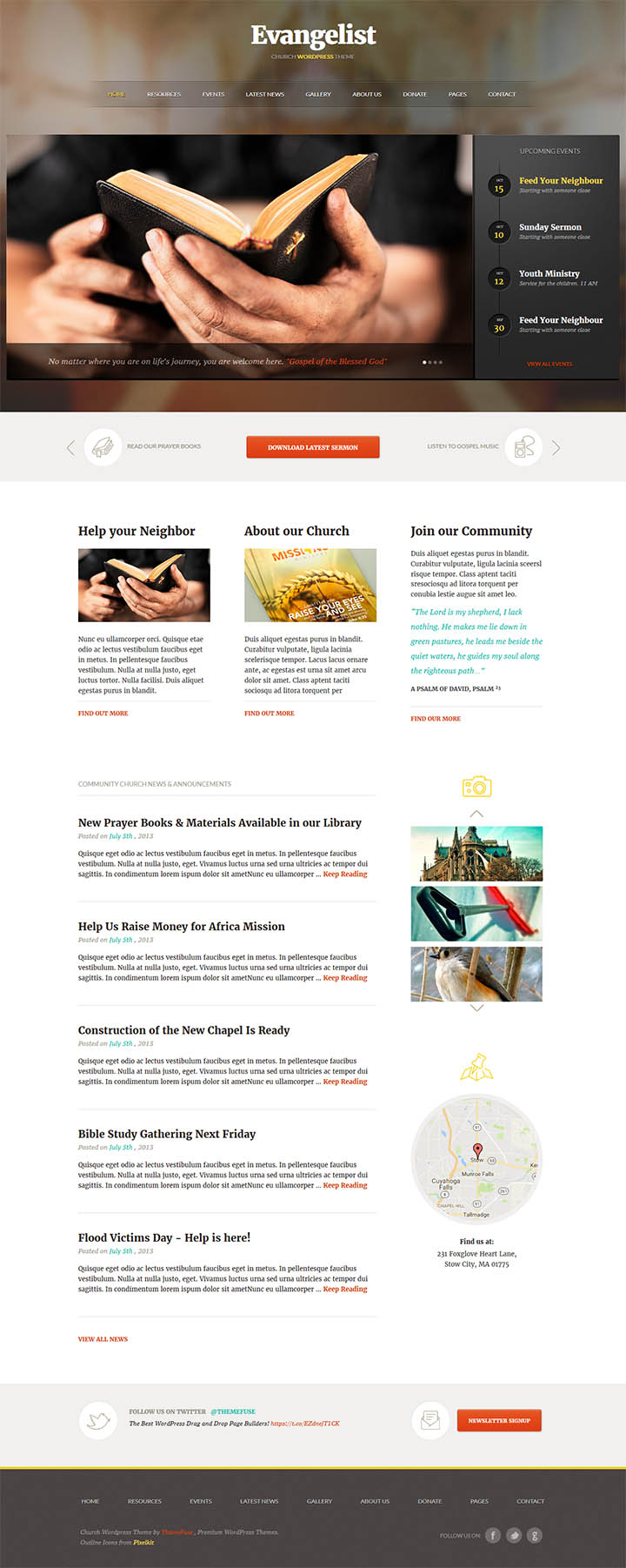 WordPress шаблон ThemeFuse Evangelist