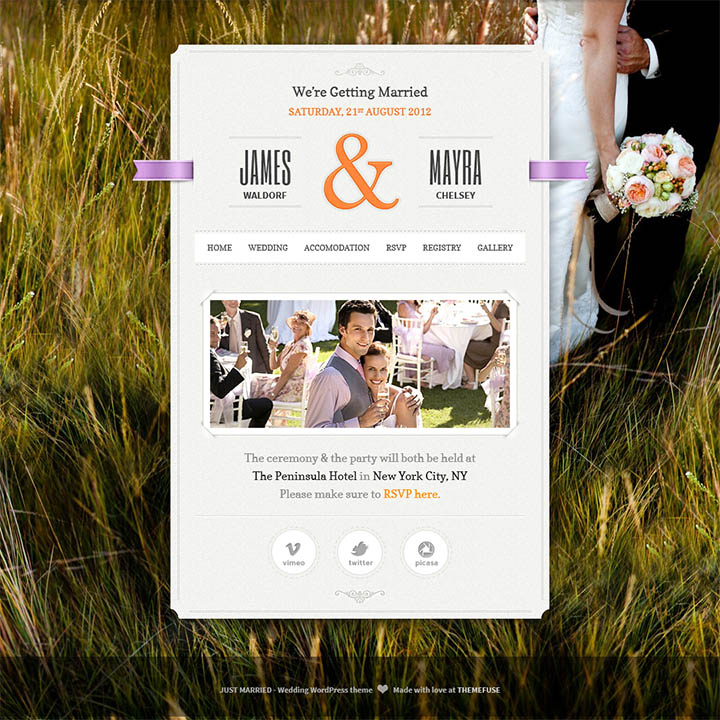 WordPress шаблон ThemeFuse Just Married