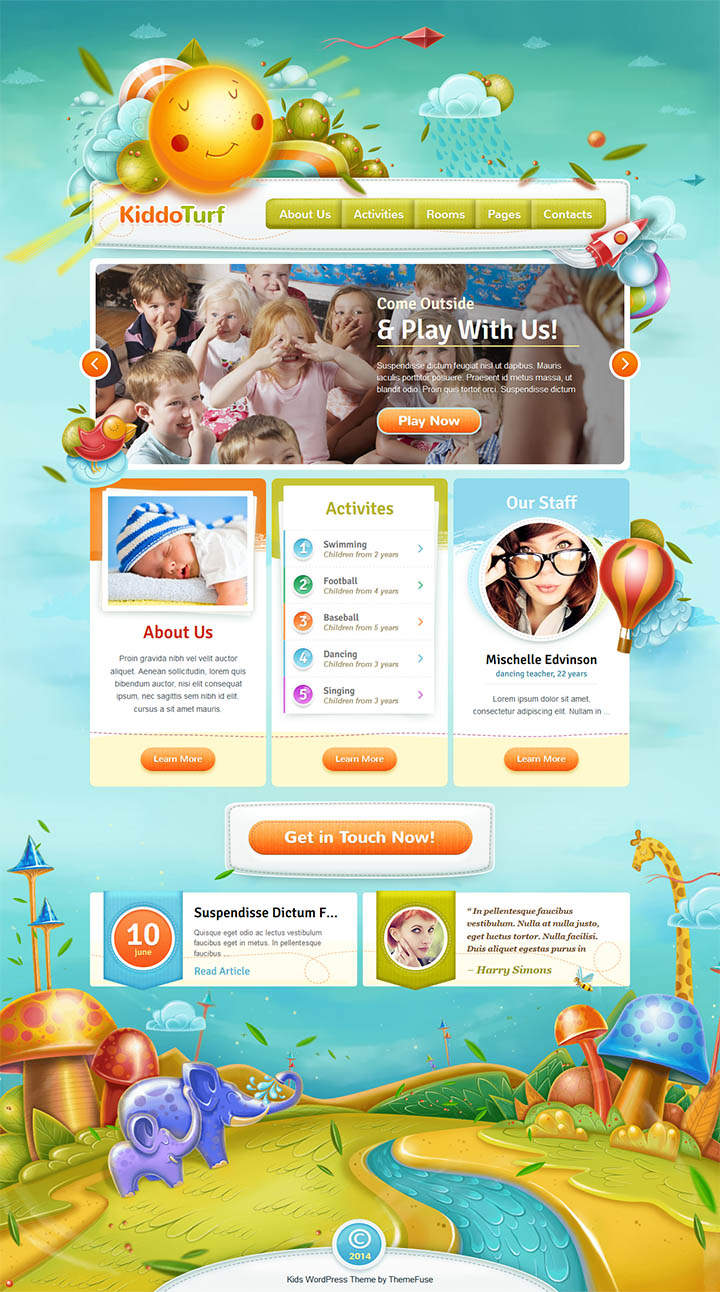 WordPress шаблон ThemeFuse Kiddo Turf