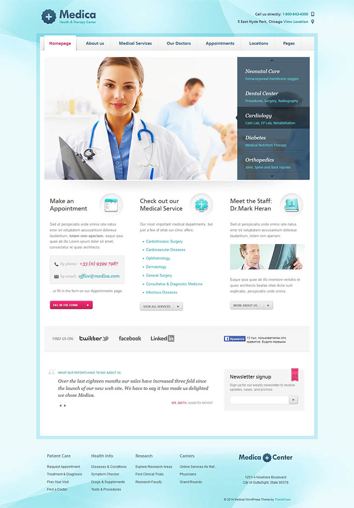 WordPress шаблон ThemeFuse Medica