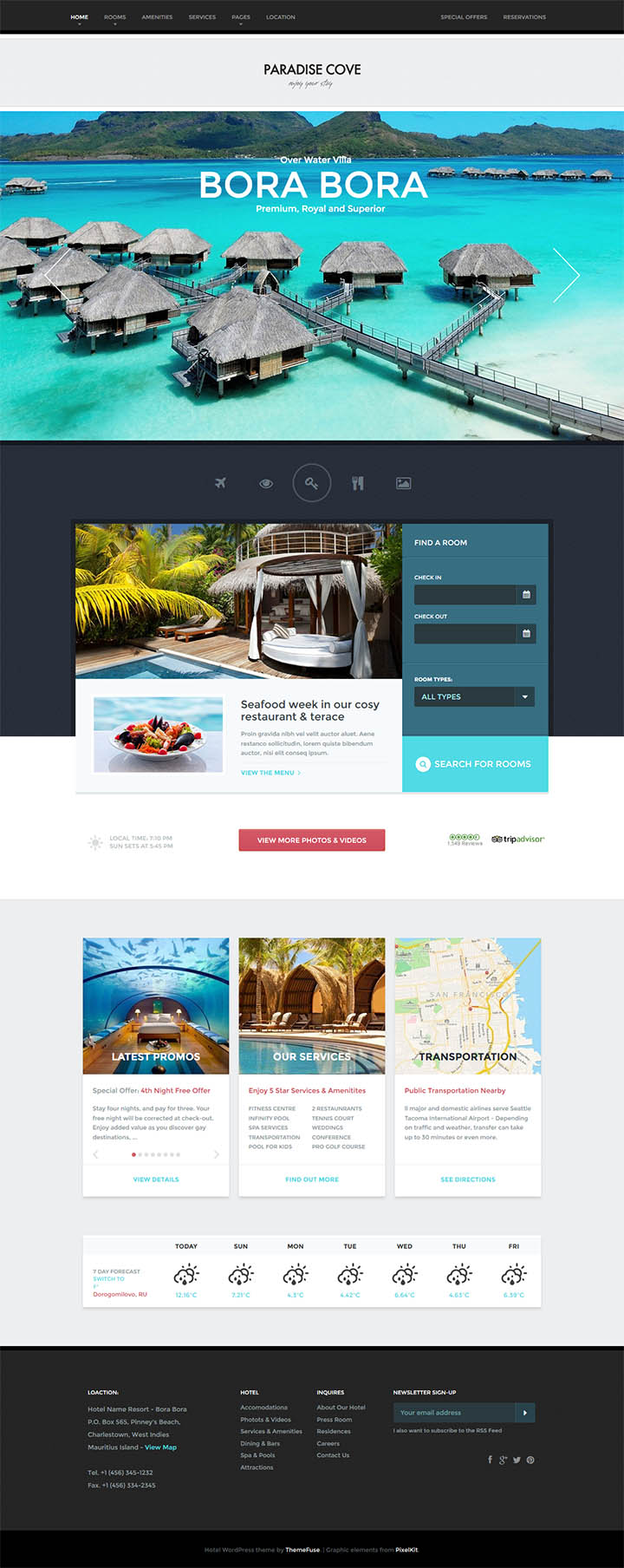 WordPress шаблон ThemeFuse Paradise Cove