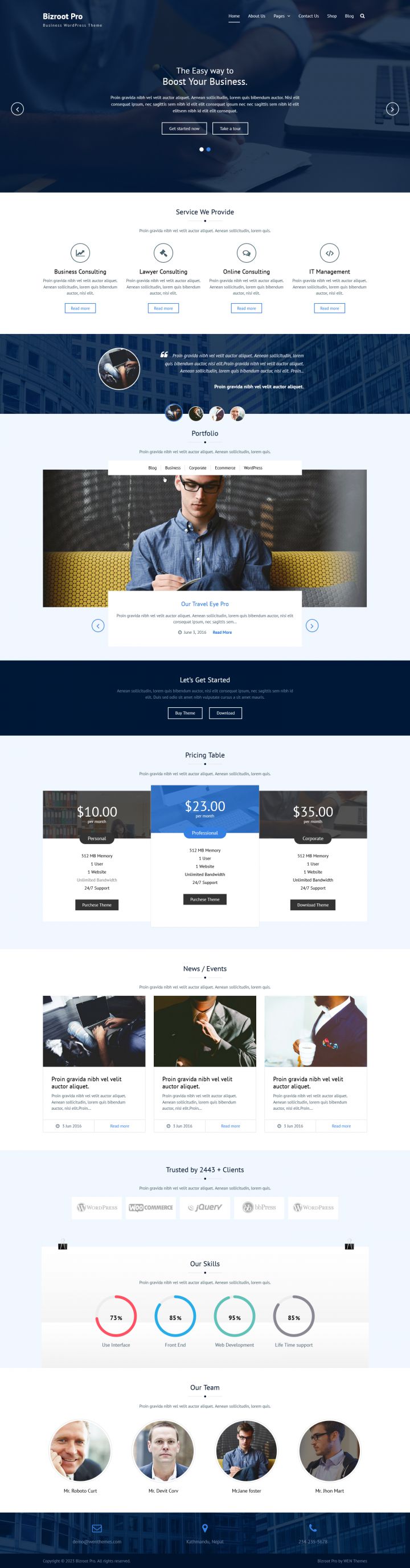 WordPress шаблон Theme Palace Bizroot Pro