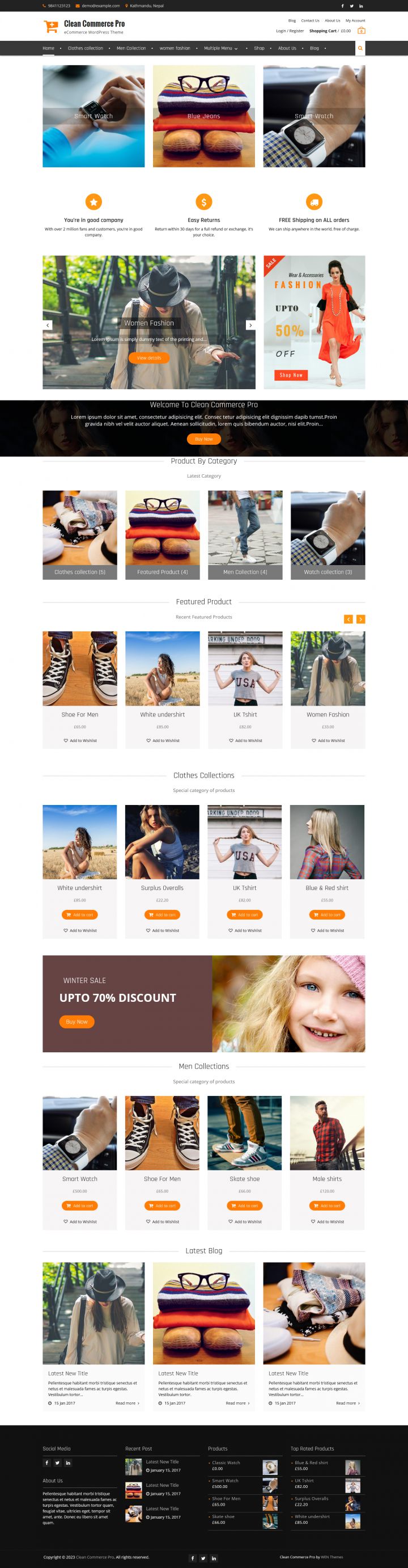 WordPress шаблон Theme Palace Clean Commerce Pro