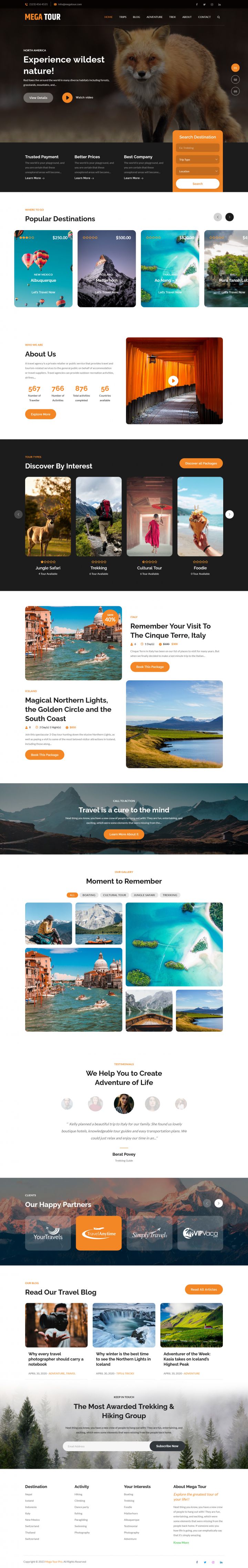 WordPress шаблон Theme Palace Mega Tour Pro