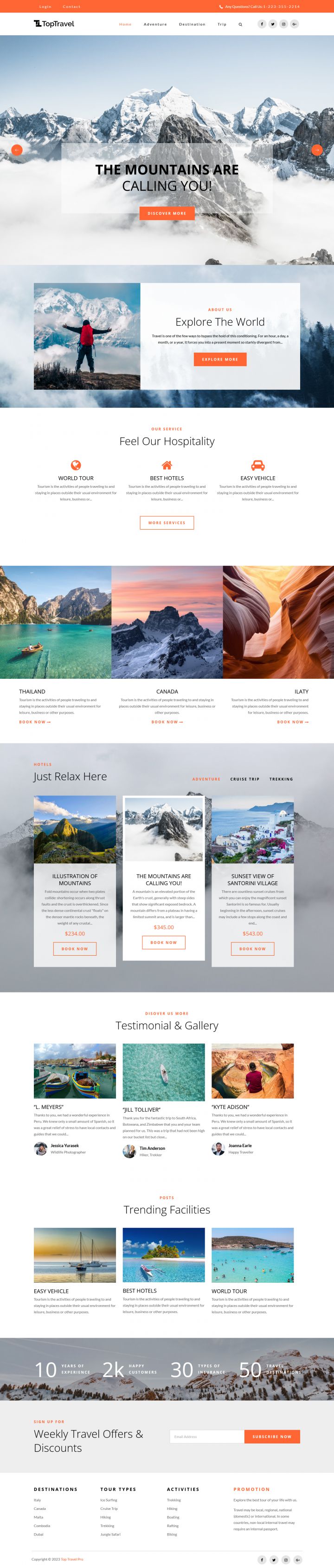 WordPress шаблон Theme Palace Top Travel Pro