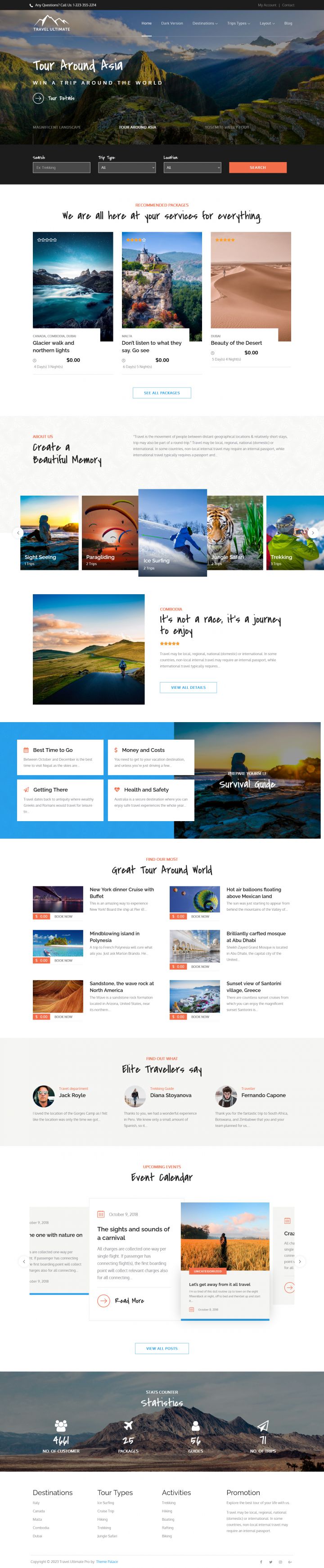 WordPress шаблон Theme Palace Travel Ultimate Pro