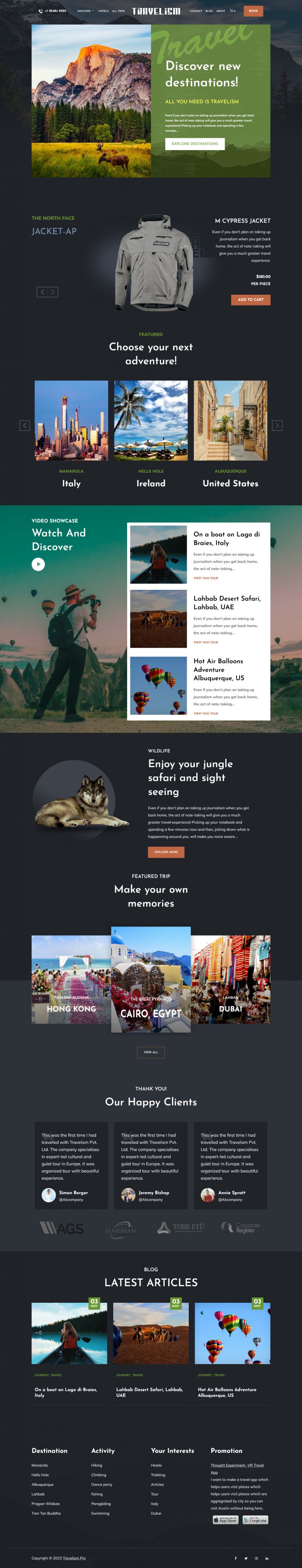 WordPress шаблон Theme Palace Travelism Pro