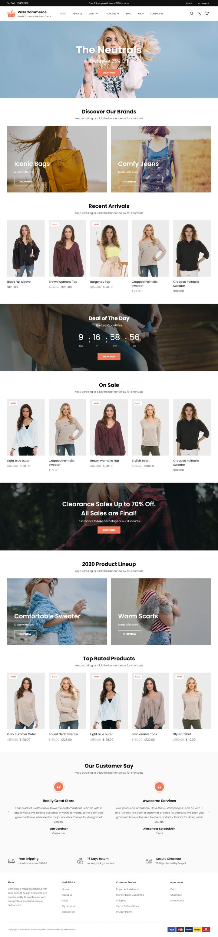 WordPress шаблон Theme Palace WEN Commerce Pro