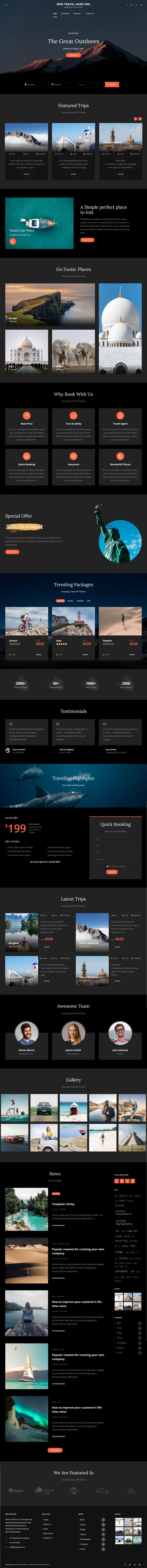 WordPress шаблон Theme Palace WEN Travel Pro