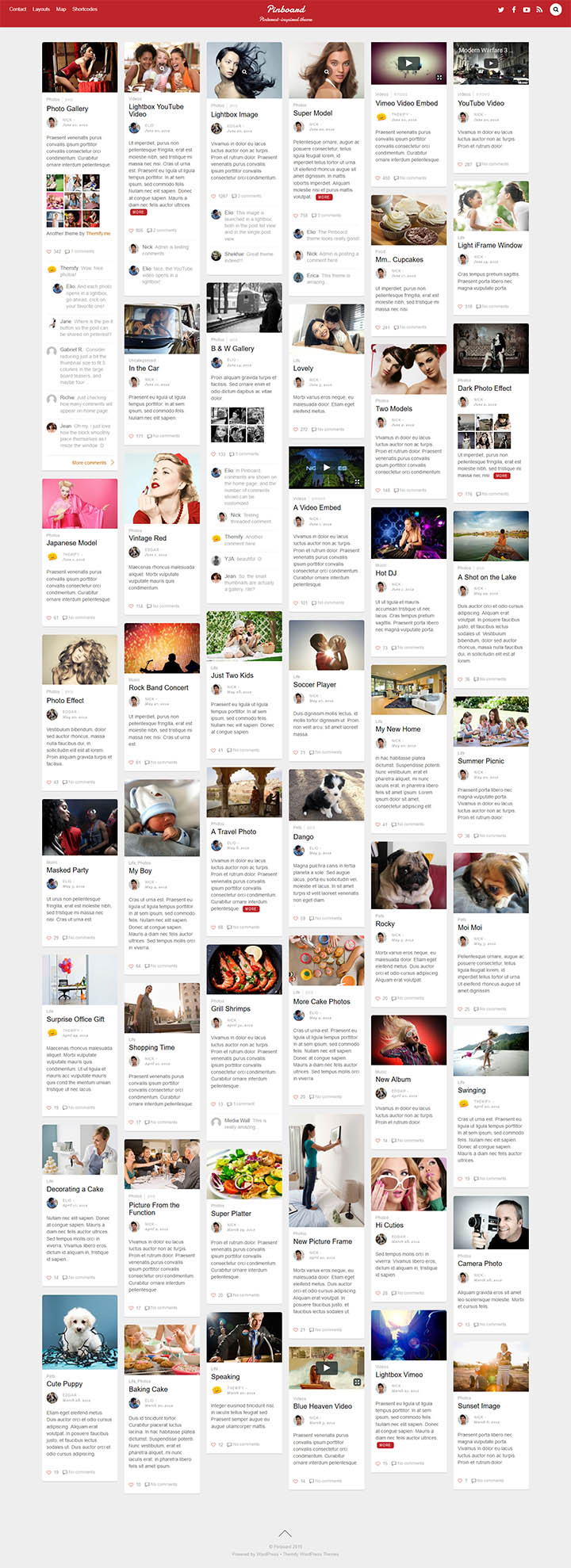 WordPress шаблон Themify Pinboard