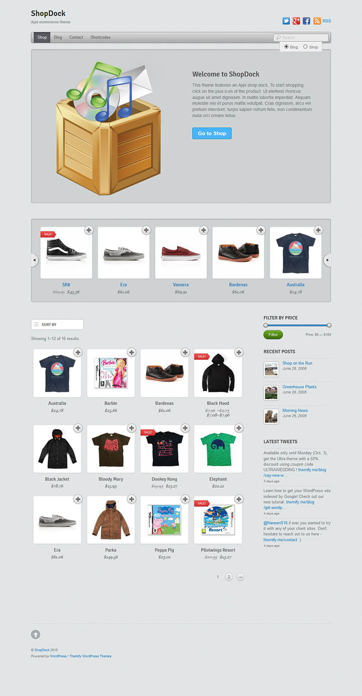 WordPress шаблон Themify ShopDock