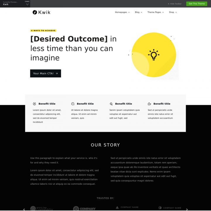 Шаблон ThriveThemes Kwik WordPress шаблон ThriveThemes Kwik