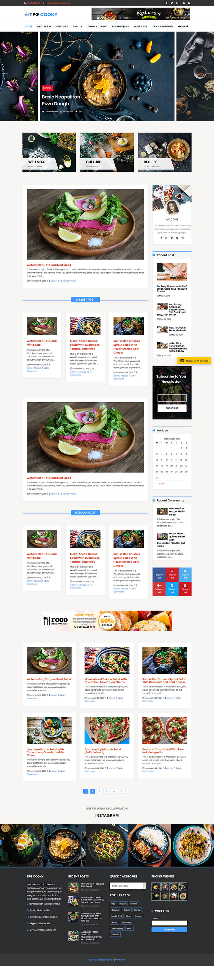 WordPress шаблон TPG Cooky