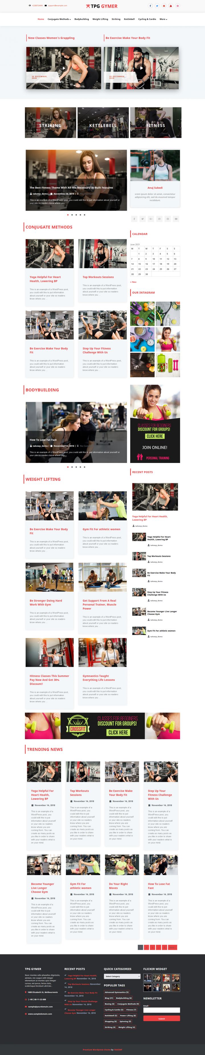 WordPress шаблон TPG Gymer