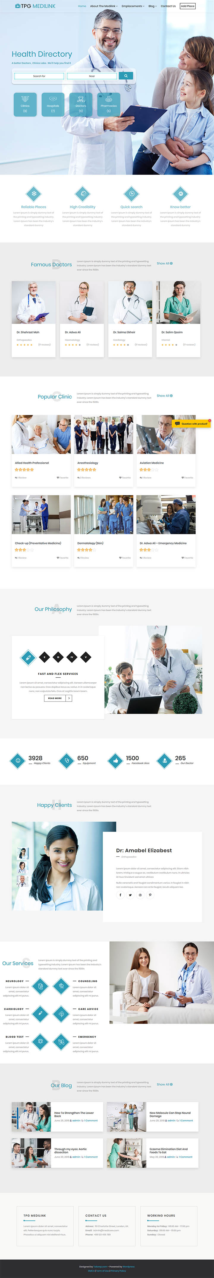 WordPress шаблон TPG Medilink