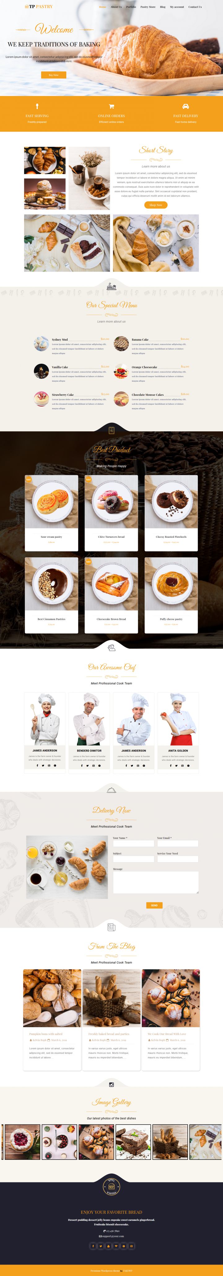 WordPress шаблон TPG Pastry