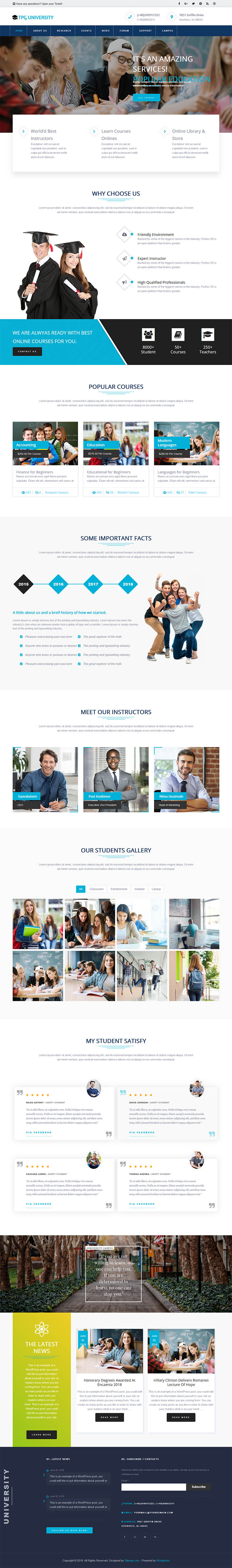 WordPress шаблон TPG University