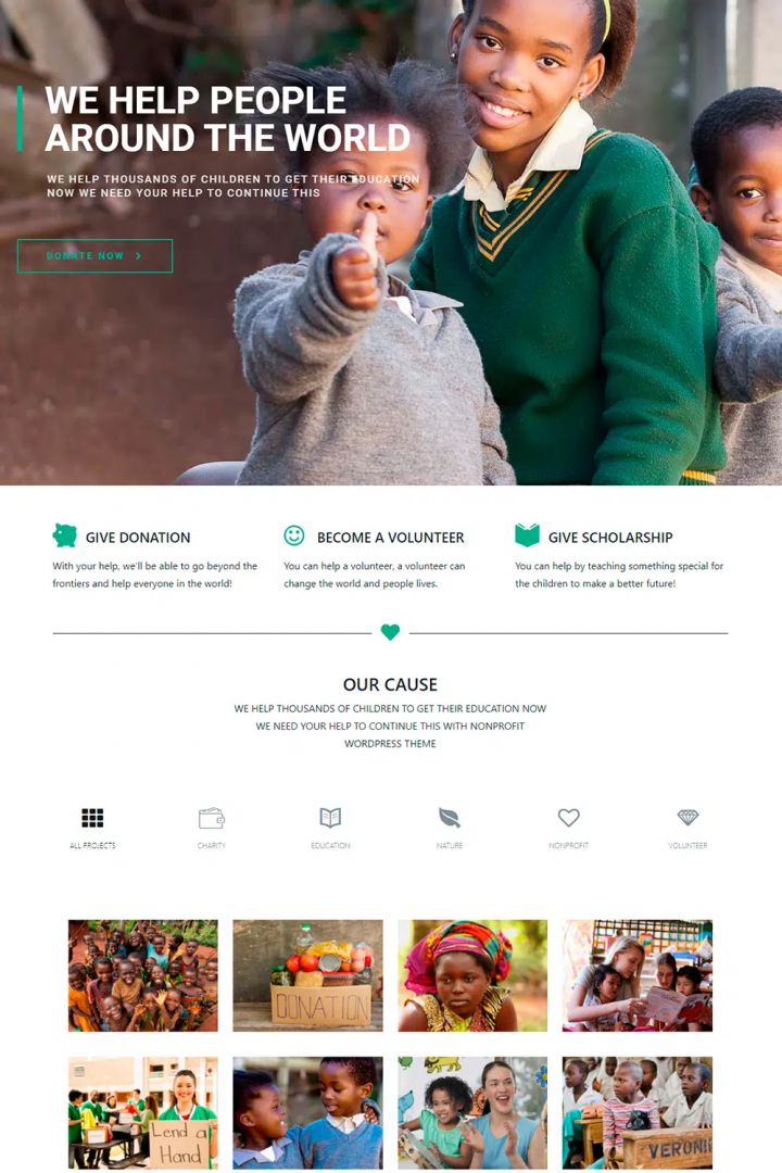 WordPress шаблон Visualmodo Nonprofit