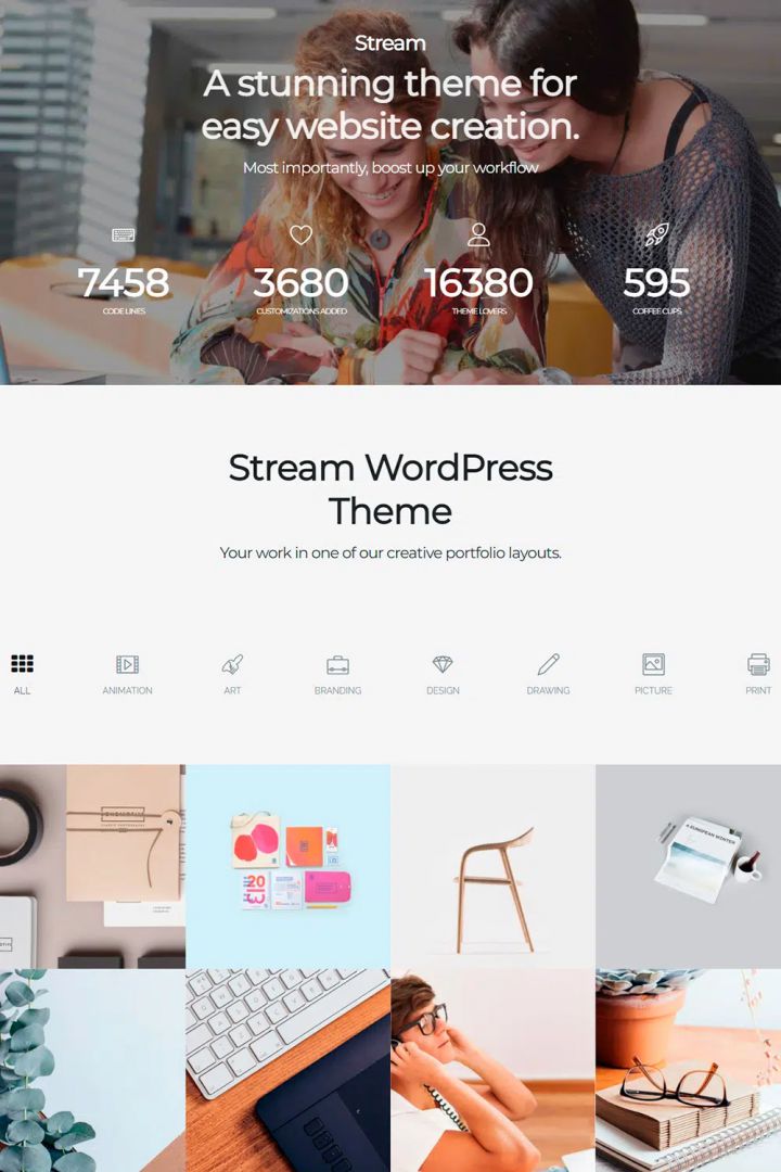 WordPress шаблон Visualmodo Stream