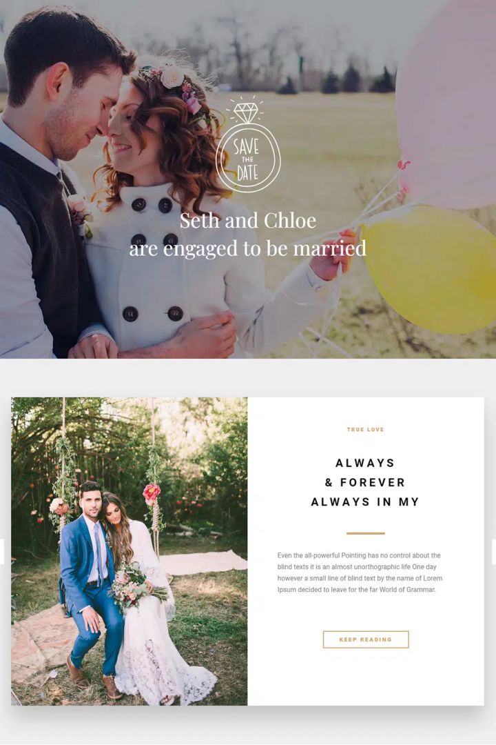 WordPress шаблон Visualmodo Wedding