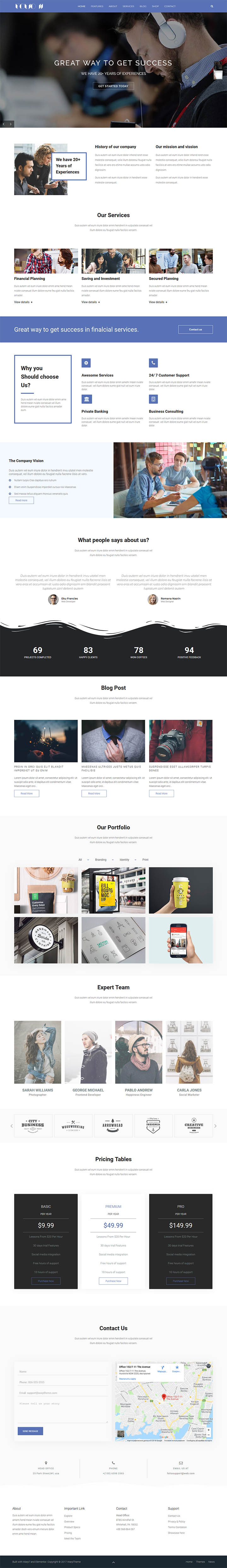 WordPress шаблон WarpTheme Folio II Pro