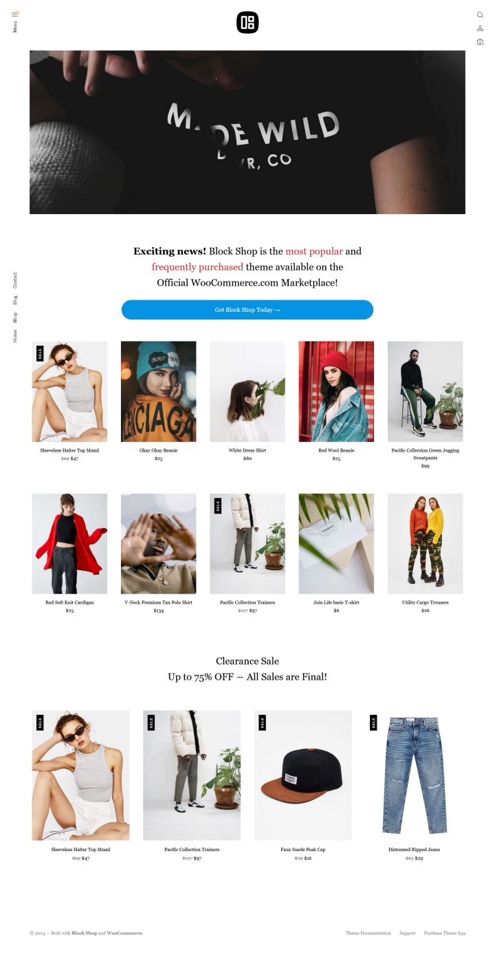 WordPress шаблон WooCommerce Themes Block Shop