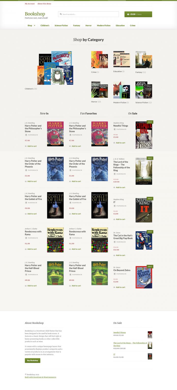 WordPress шаблон WooCommerce Bookshop