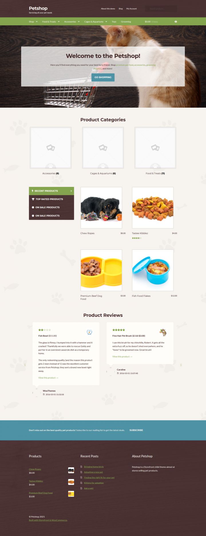 WordPress шаблон WooCommerce Petshop