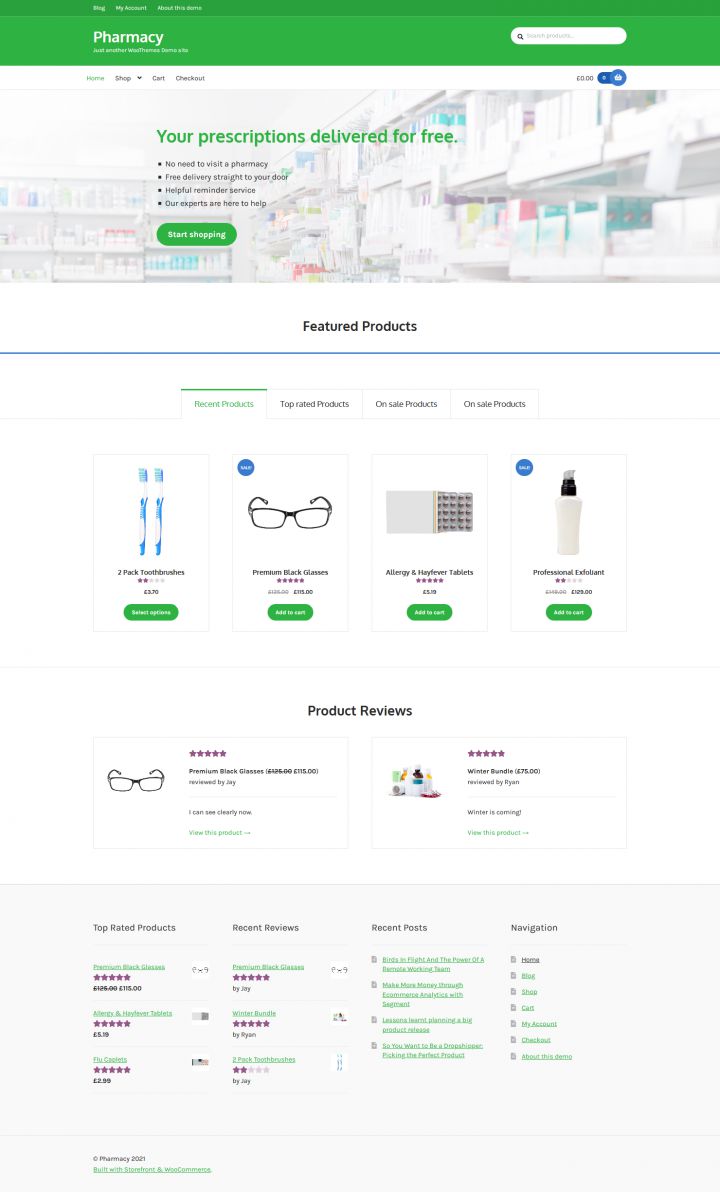 WordPress шаблон WooCommerce Pharmacy