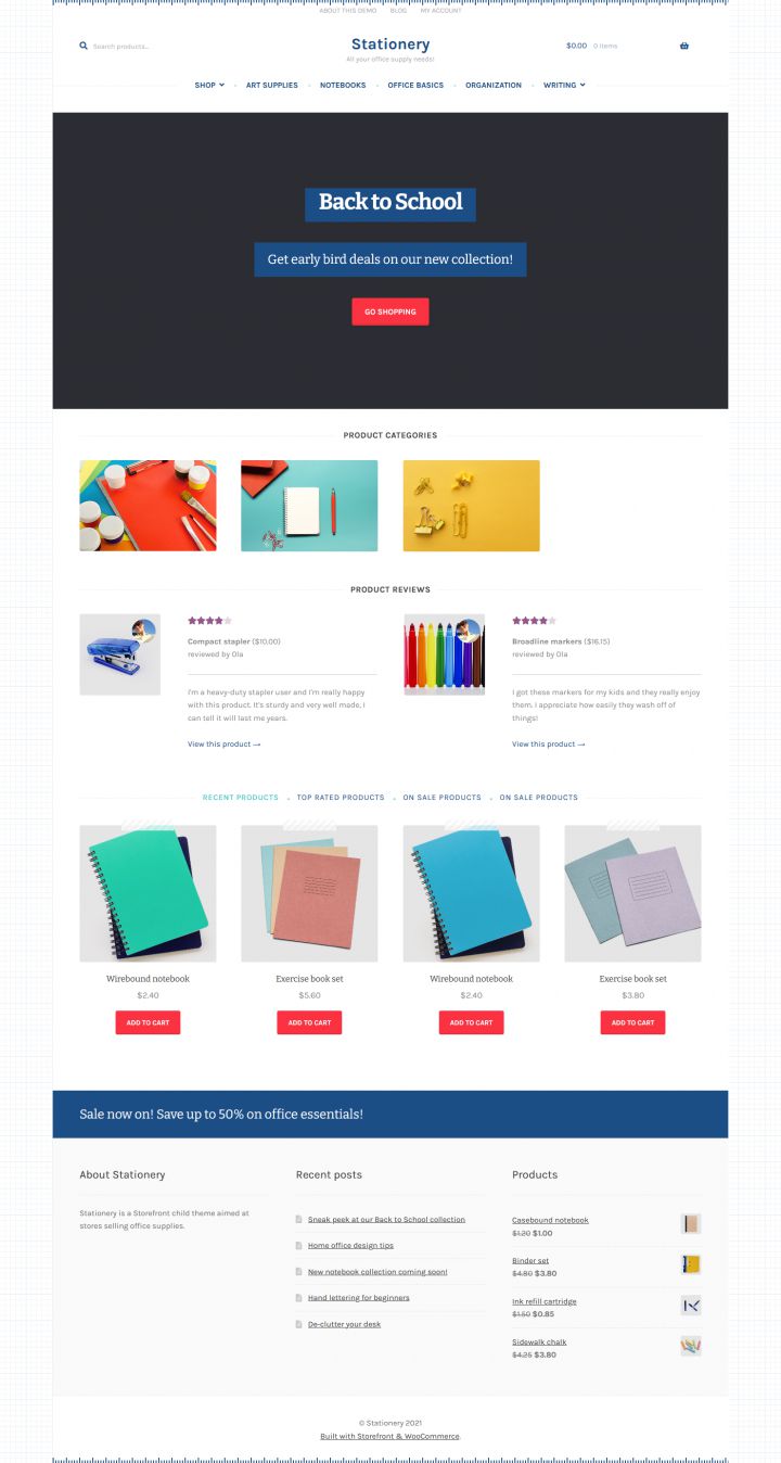 WordPress шаблон WooCommerce Stationery