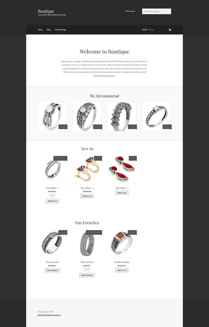 WordPress шаблон WooCommerce Themes Storefront Boutique