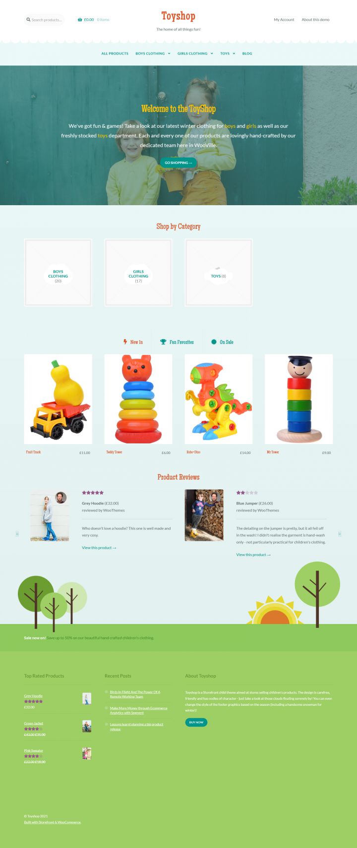 WordPress шаблон WooCommerce ToyShop