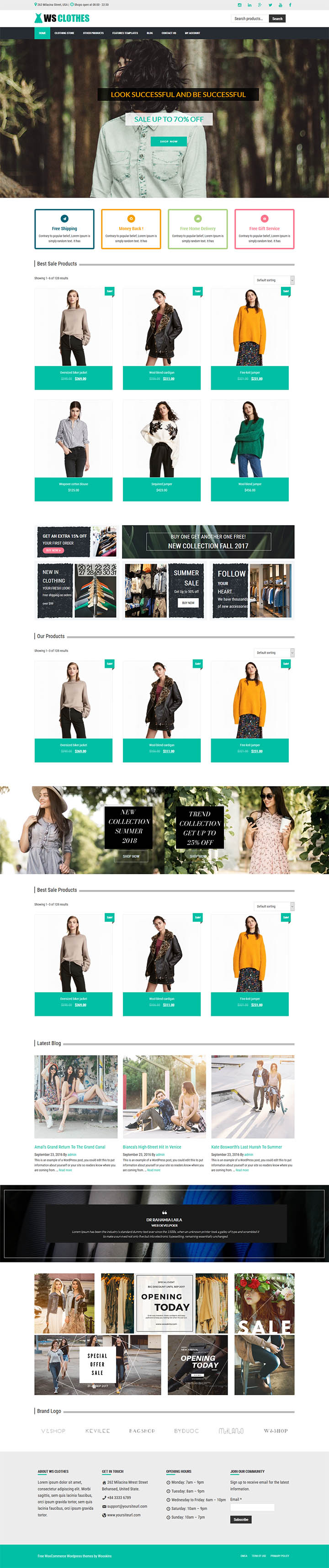 WordPress шаблон WooSkins Clothes