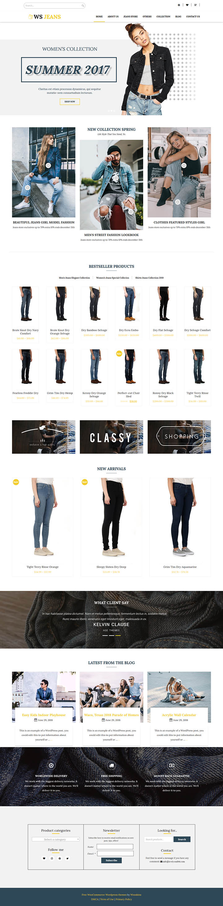 WordPress шаблон WooSkins Jeans