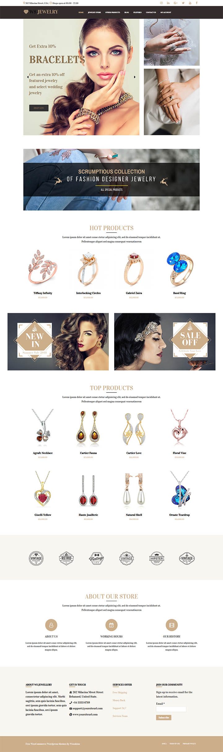 WordPress шаблон WooSkins Jewelry