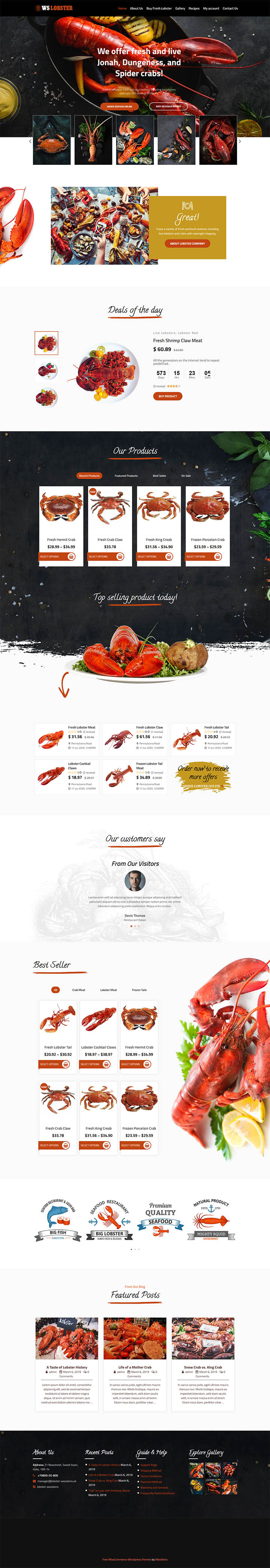 WordPress шаблон WooSkins Lobster
