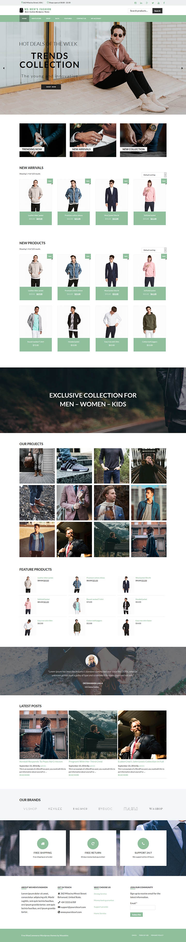 WordPress шаблон WooSkins Mens Fashion