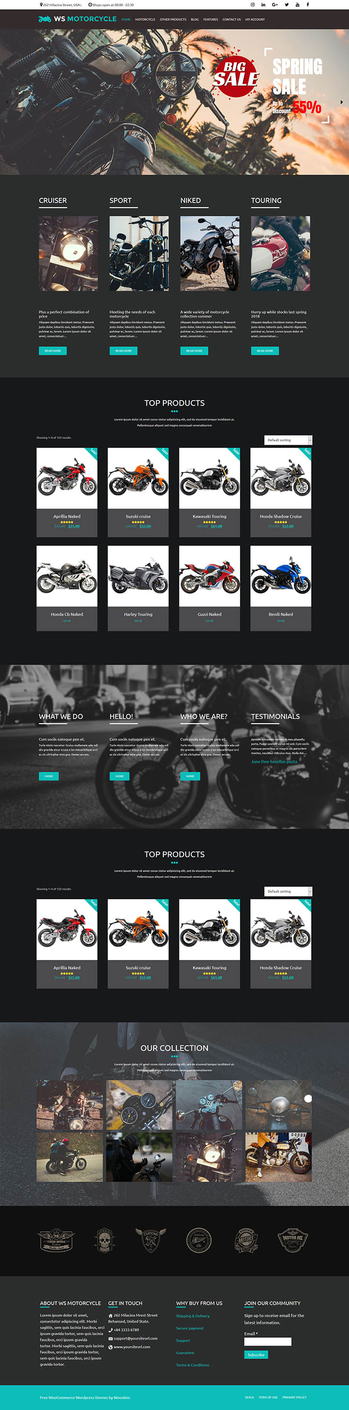 WordPress шаблон WooSkins Motorcycle