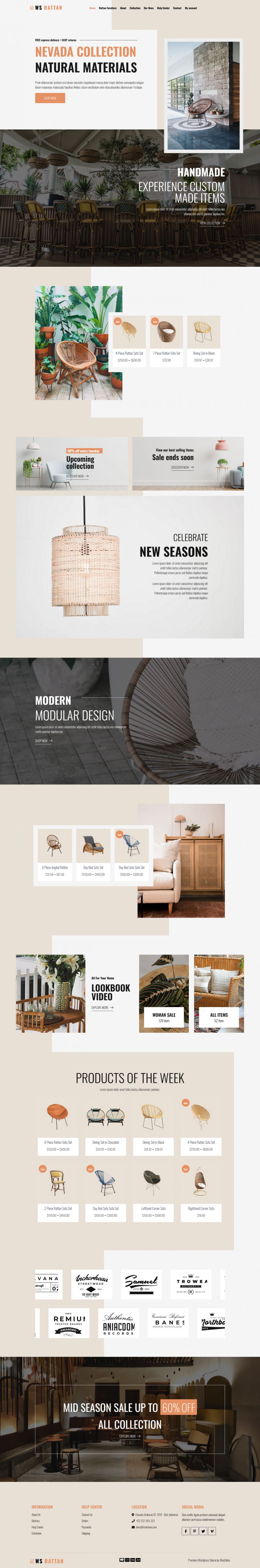 WordPress шаблон WooSkins Rattan